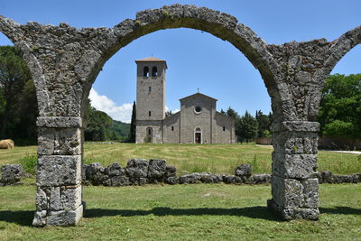 The ancient abbey of san vincenzo al volturno, in the molise region, italy.