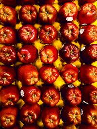 Full frame shot of apples for sale in market