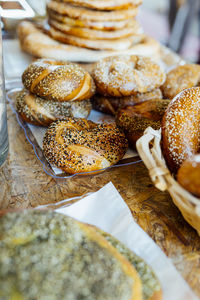 Close-up of cookies on table