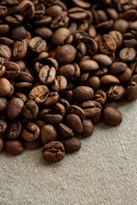 Close-up of roasted coffee beans