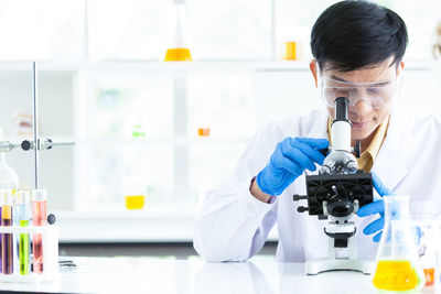 Close-up of scientist in laboratory