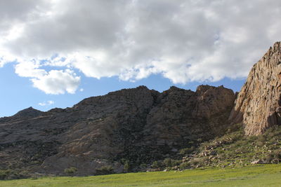 View of mountain against cloudy sky