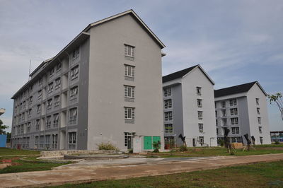 Low angle view of buildings against sky