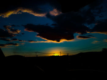 Scenic view of dramatic sky during sunset