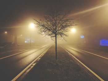 Illuminated street at night