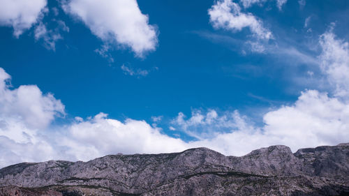 Low angle view of mountain against sky