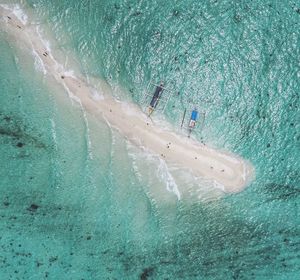 Aerial view of shoal in sea