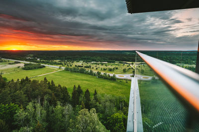 Scenic view of landscape against sky during sunset