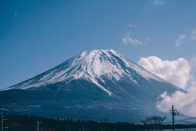 View of snowcapped mountain against sky