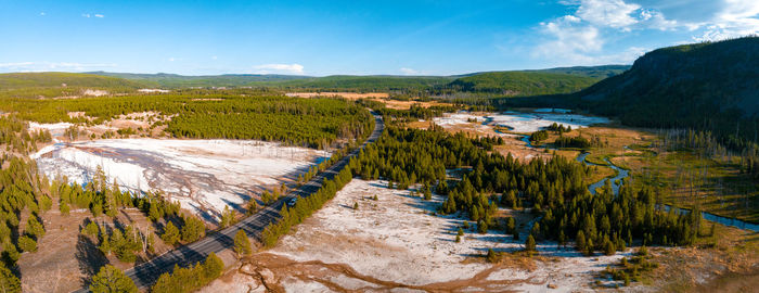 Upper geyser basin of yellowstone national park, wyoming