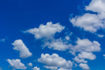 Low angle view of clouds in blue sky