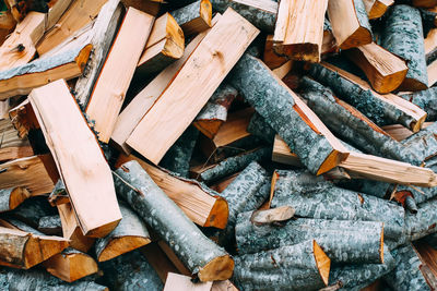 Full frame shot of logs