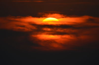 Low angle view of sky at sunset