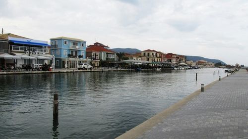 View of canal along buildings