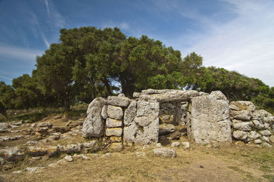 Stone structure against sky