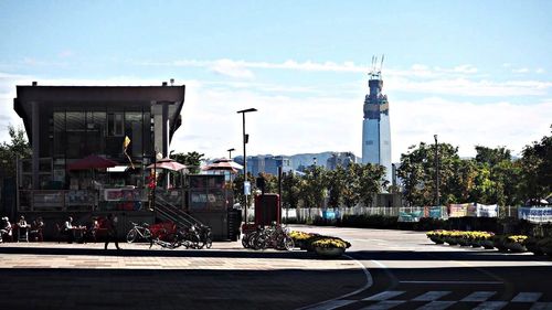 City street against sky