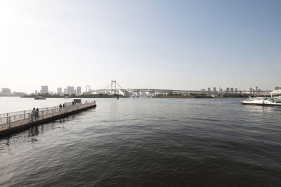 Suspension bridge over sea