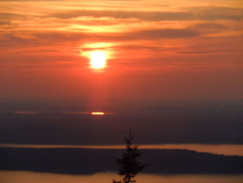 Scenic view of sunset over sea