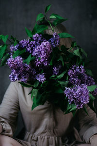 Close-up of purple flower bouquet