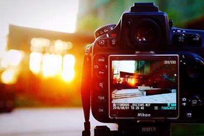 Close-up of camera lens