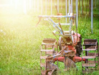 Tractor in agricultural field