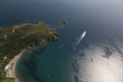 High angle view of beach