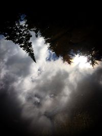 Scenic view of lake against cloudy sky