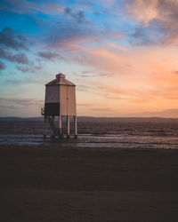 Lighthouse in wales at sunset 