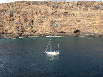 Boat sailing on sea