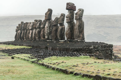 Old ruins of temple against sky