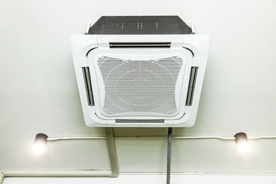 Ceiling mounted cassette type air conditioner in the office buildings, cafes or studios