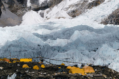 Scenic view of snowcapped mountains