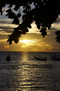 Scenic view of sea at sunset