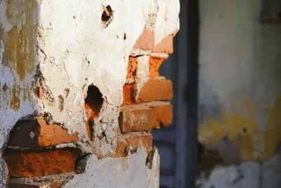 Close-up of weathered wall