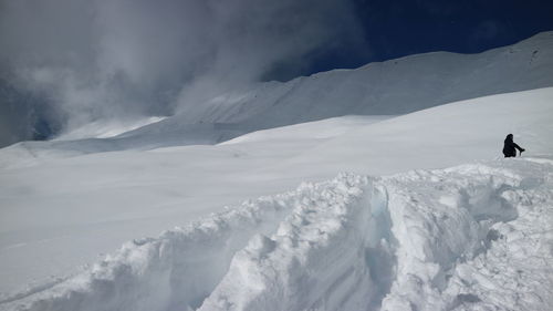 Scenic view of snowcapped mountains