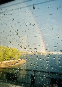 Close-up of water drops on glass