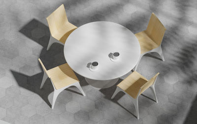 High angle view of christmas decoration on table