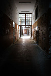 Empty corridor of building