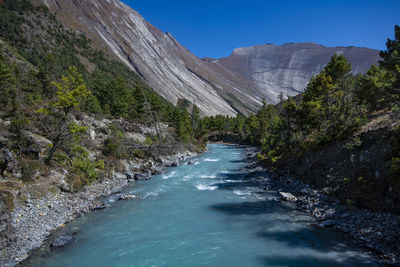 River on annapurna circuit trekking, nepal, landscape photo