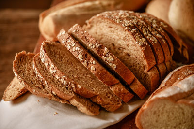 Close-up of bread on table