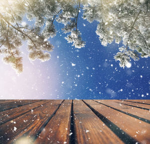 Scenic view of frozen lake against sky