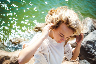 Young woman at beach