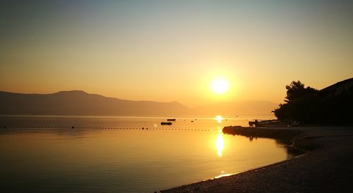Scenic view of sea during sunset