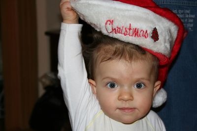 Close-up portrait of cute baby girl