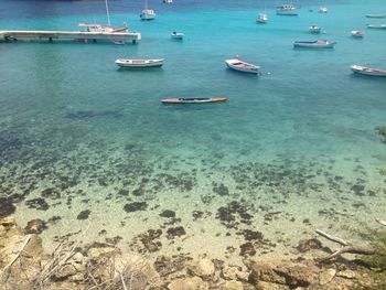 Boats in sea