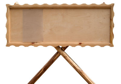 Low angle view of roof against white background
