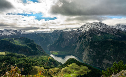 Scenic view of mountains against sky