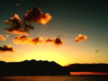 Scenic view of sea at sunset