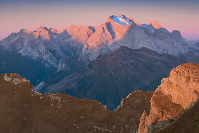 Scenic view of mountains against sky