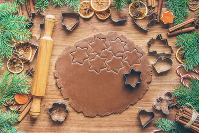 Directly above shot of cookies on table